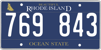 RI license plate 769843