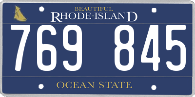 RI license plate 769845