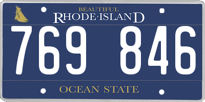 RI license plate 769846