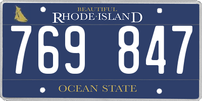 RI license plate 769847