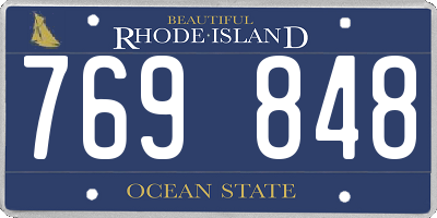 RI license plate 769848