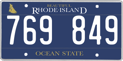 RI license plate 769849