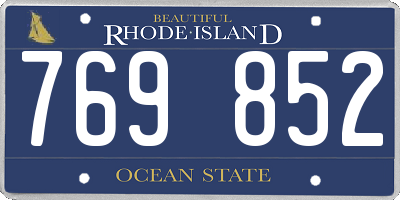 RI license plate 769852