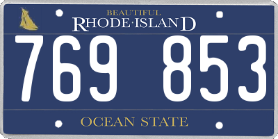 RI license plate 769853