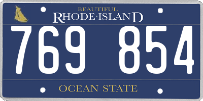 RI license plate 769854