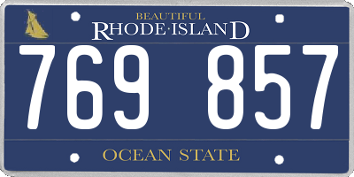 RI license plate 769857