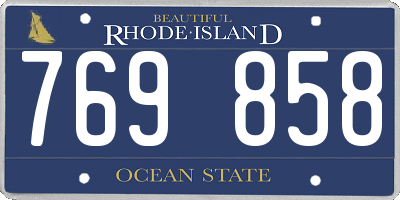 RI license plate 769858