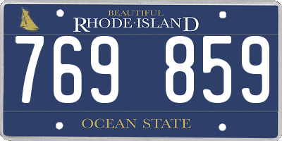 RI license plate 769859