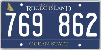 RI license plate 769862