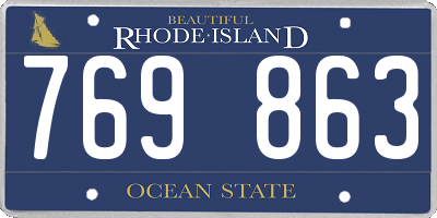 RI license plate 769863
