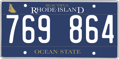 RI license plate 769864
