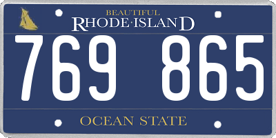 RI license plate 769865