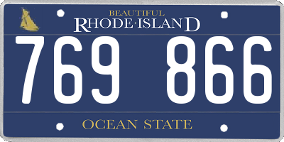 RI license plate 769866