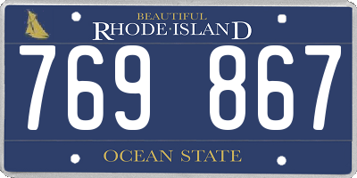 RI license plate 769867