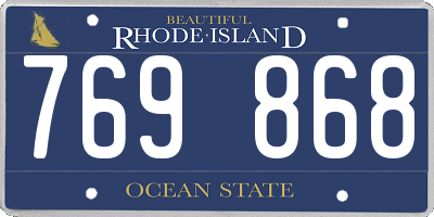 RI license plate 769868