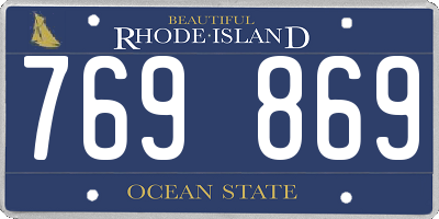 RI license plate 769869