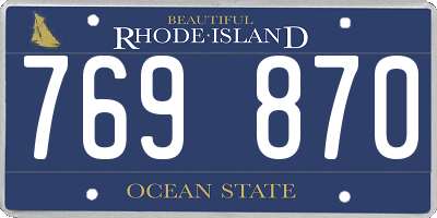 RI license plate 769870
