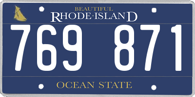 RI license plate 769871