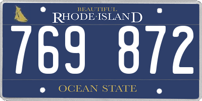 RI license plate 769872