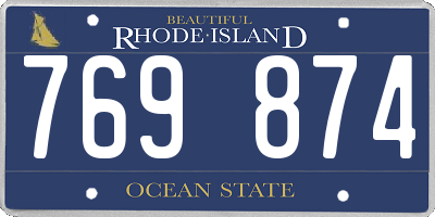 RI license plate 769874