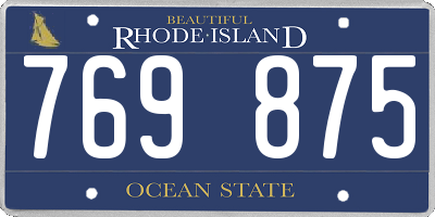 RI license plate 769875