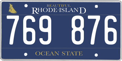 RI license plate 769876