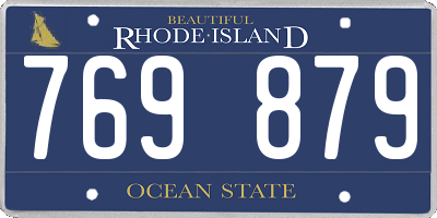 RI license plate 769879