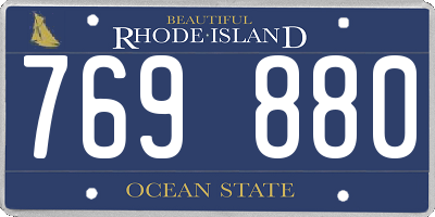 RI license plate 769880