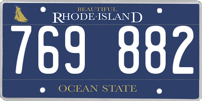 RI license plate 769882