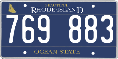 RI license plate 769883