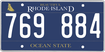 RI license plate 769884