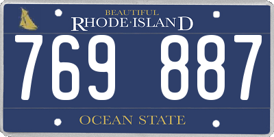 RI license plate 769887