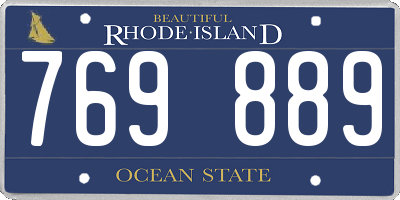 RI license plate 769889