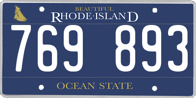 RI license plate 769893
