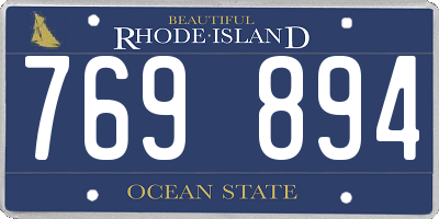 RI license plate 769894