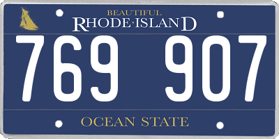 RI license plate 769907