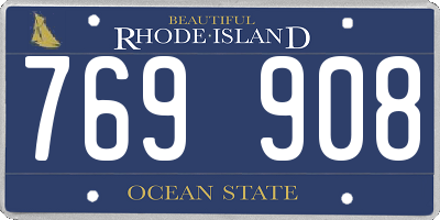 RI license plate 769908