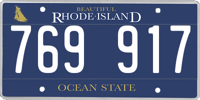 RI license plate 769917