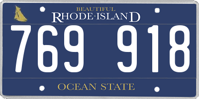 RI license plate 769918