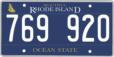 RI license plate 769920