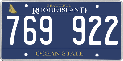 RI license plate 769922