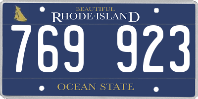 RI license plate 769923