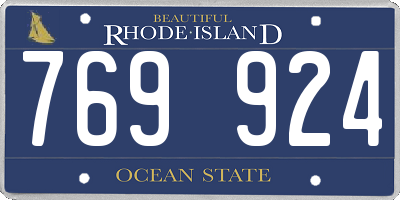 RI license plate 769924