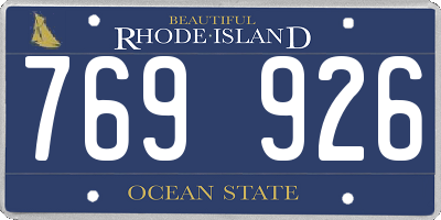RI license plate 769926