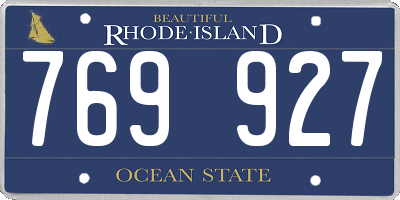 RI license plate 769927