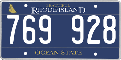RI license plate 769928