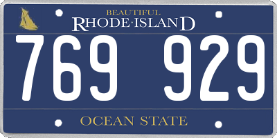 RI license plate 769929