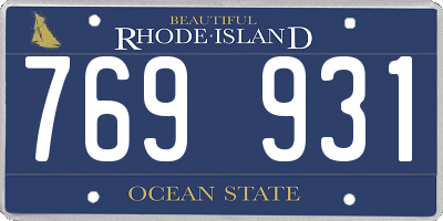 RI license plate 769931