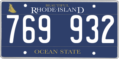 RI license plate 769932