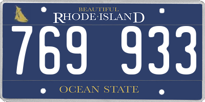 RI license plate 769933